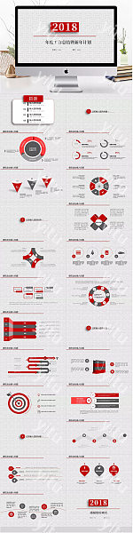 简约中国纹样企业年度工作报告PPT模板