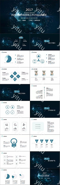 未来科幻风星爆市场营销工作汇报PPT模板