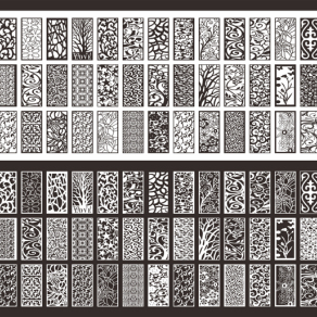 木板雕刻图案大全，植物纹样镂空雕刻图案