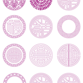 玉石雕刻图案大全，福字圆形吉祥纹样.rar