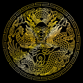 雕刻龙图案，传统盘龙浮雕图案