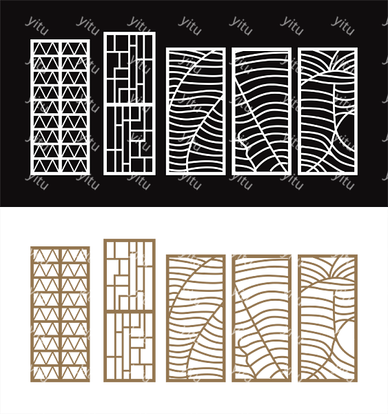 木头雕刻图案大全，现代民族风几何线条图案