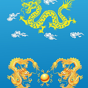 雕刻龙图案，吉祥龙纹浮雕图案