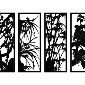 镂空雕刻图案大全，梅兰竹菊雕刻图案