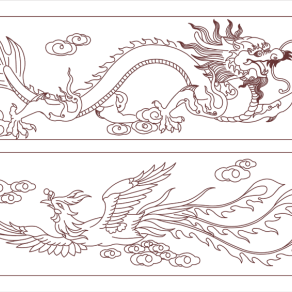 木板雕刻图案大全，龙凤呈祥雕刻图案