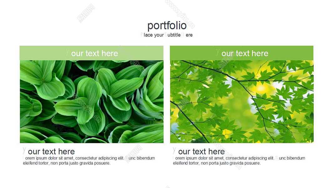 清新绿色植物PPT模板免费下载 