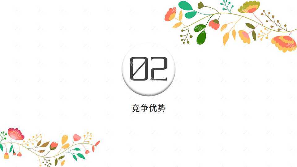 花枝文艺商务计划书PPT模板免费下载