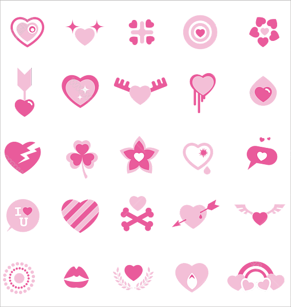 粉红心形装饰图案