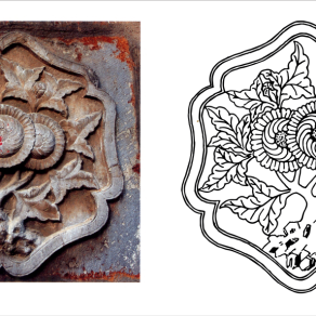 雕刻图案大全，花朵石板雕刻图案