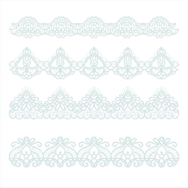 4款欧美风花朵蕾丝装饰图案