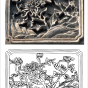 江苏卢氏砖雕菊纹方框雕刻图案 