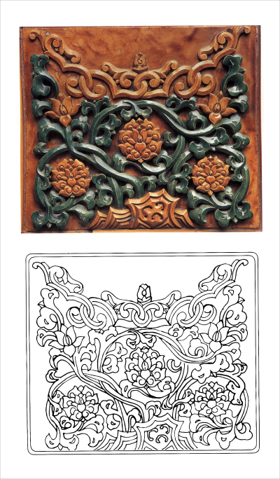 北京西番莲纹样雕刻图案