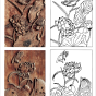 安徽木雕荷莲动物雕刻图案 