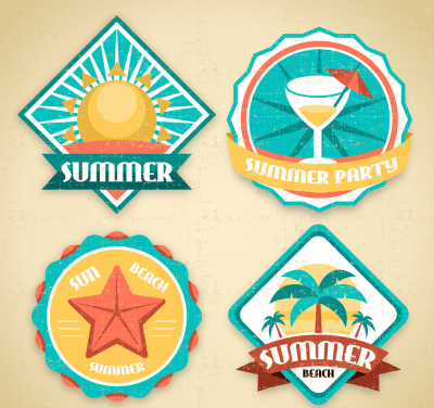 四款特色夏季图标装饰图案