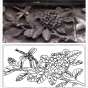 浙江宁波砖雕蜻蜓与绣球花雕刻图案