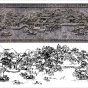 安徽栏板石雕“曲院风荷”雕刻图案 