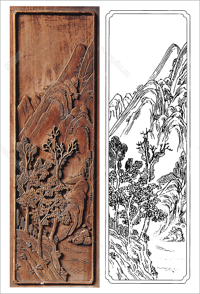安徽木雕山水雕刻图案