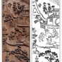 安徽群板木雕“王羲之爱鹅”雕刻图案 