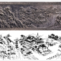 安徽栏板石雕“平湖秋月，双峰插云”雕刻图案 