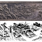 安徽栏板石雕“平湖秋月，双峰插云”雕刻图案