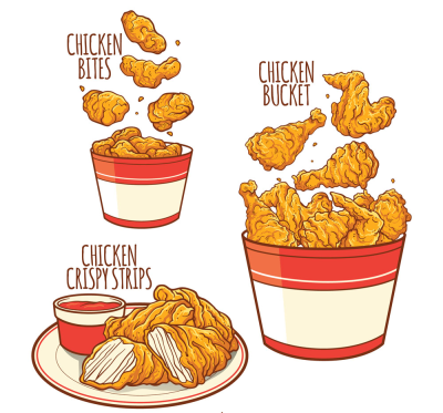 创意卡通快餐炸鸡装饰图案
