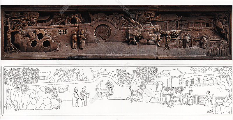 江苏苏州民居门楼砖雕雕刻图案