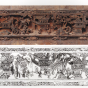 安徽砖雕“亭台楼阁图”雕刻图案 