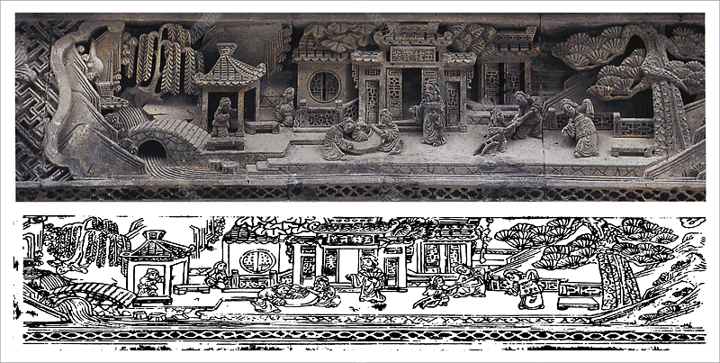 安徽砖雕大家族庭院雕刻图案