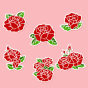 6款手绘玫瑰花壁纸贴纸装饰图案