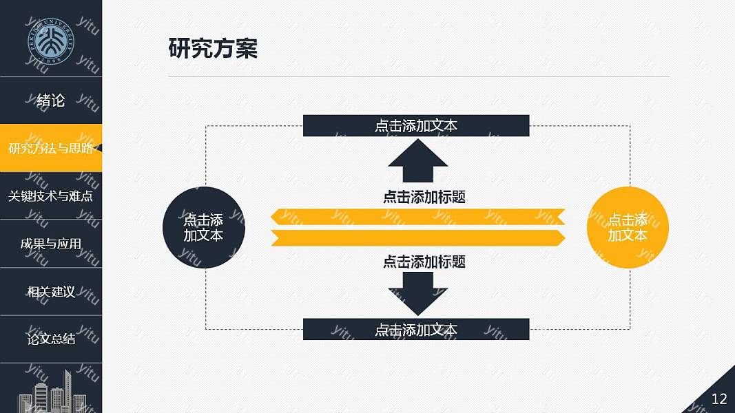 建筑系土木工程学院毕业论文答辩免费ppt模板