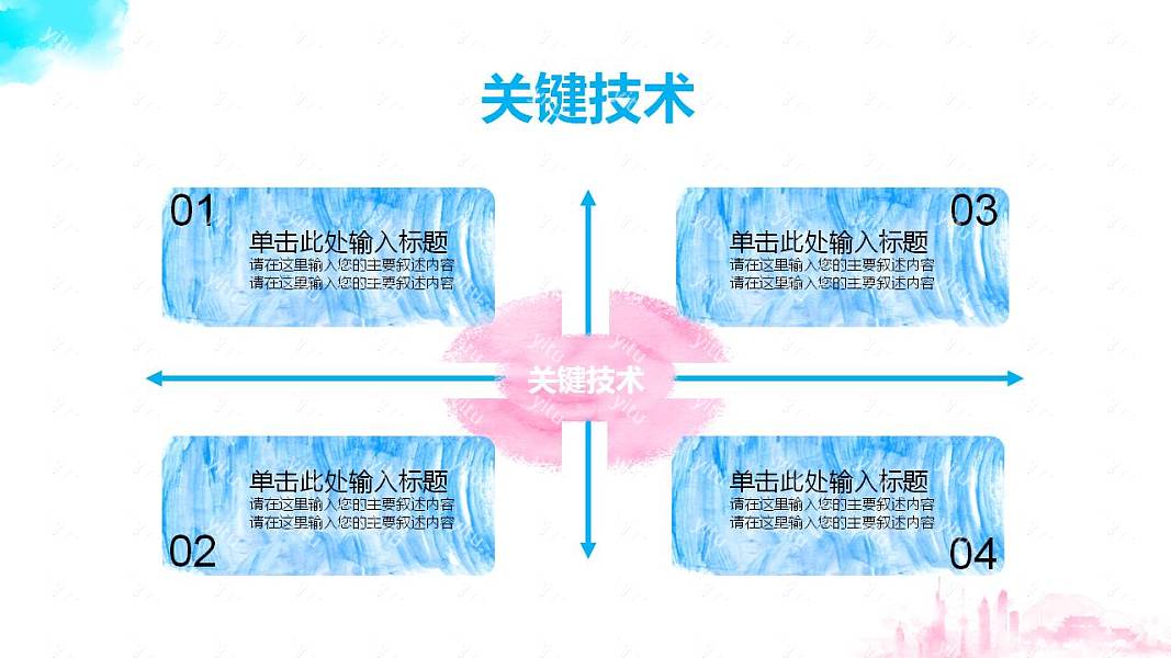 ​清新水彩毕业论文答辩免费ppt模板