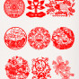 9款传统剪纸图案花鸟虫鱼剪纸图案