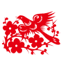 8款中国红动物剪纸图案