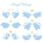 6款可爱的天使翅膀装饰图案