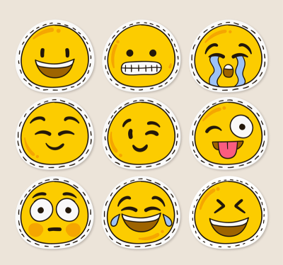 可爱emoji表情装饰图案