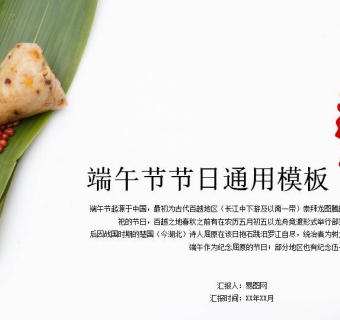 端午节粽子节日活动策划免费ppt模板