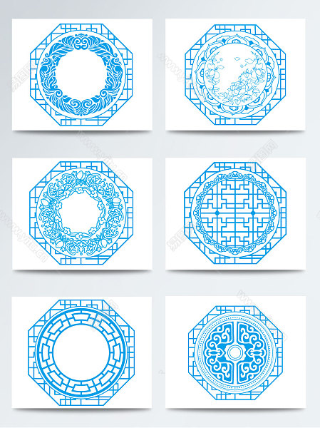 蓝色中国风传统花纹剪纸图案.jpg