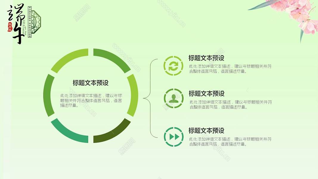 清新中国风端午节节日活动策划免费ppt模板