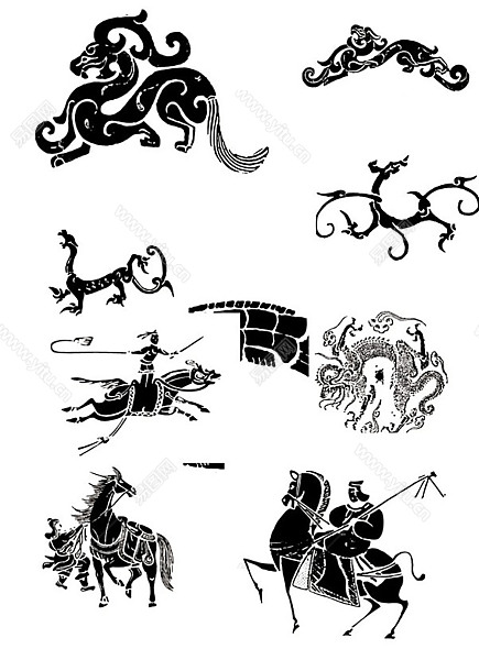 中国神兽雕刻图案.jpg
