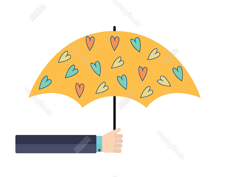 黄色爱心伞装饰图案.jpg