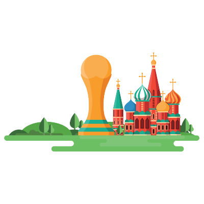 俄罗斯世界杯建筑卡通矢量素材