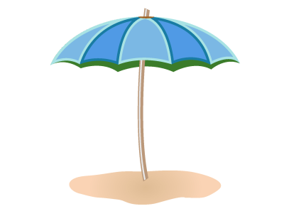 蓝色的太阳伞装饰图案