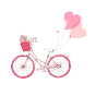挂气球的自行车手绘爱心图案.png