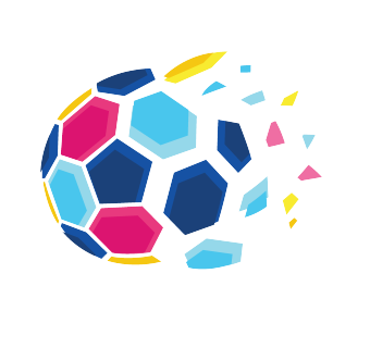 手绘足球彩球的分散素材