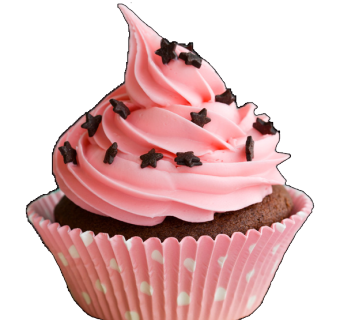 粉红纸杯蛋糕图片