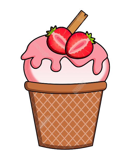 草莓冰淇淋图案.png