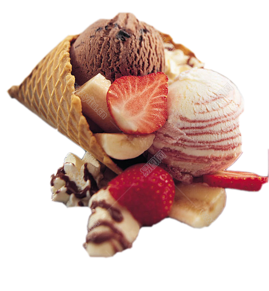 华夫饼草莓冰淇淋图片.png