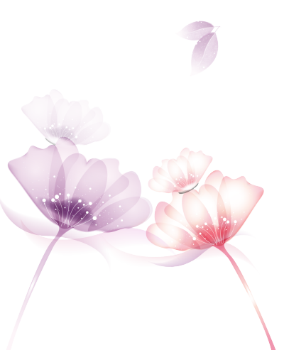 梦幻紫色粉色水晶花朵装饰图案
