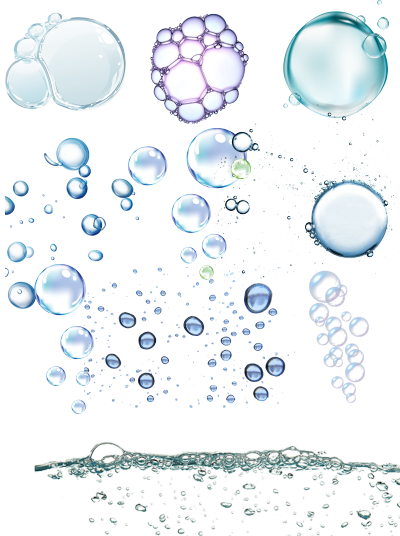 蓝色水泡透明水气泡素材