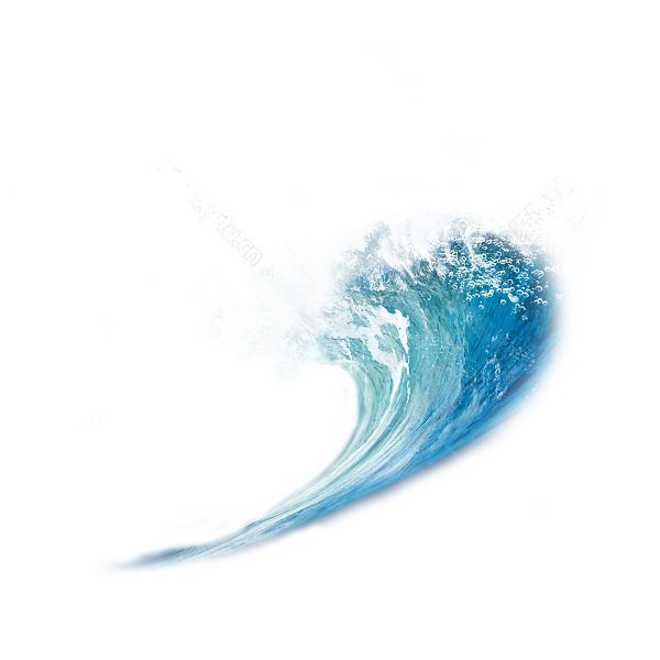 蓝色海浪白色浪花元素.png